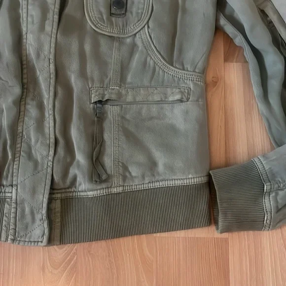 Olive Green Women's Bomber Jacket - Picture 7 of 16